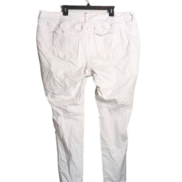 A.N.A. Skinny Jeans Womens 24W Ivory Mid Rise Raw Crop 90s Y2K Stretch Denim - Picture 3 of 4